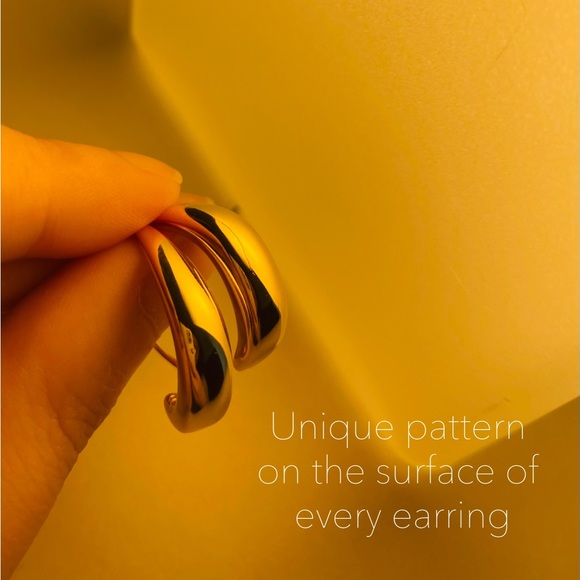 Vermeil gold hoop earrings 18k gold plated sterling silver - Picture 10 of 11